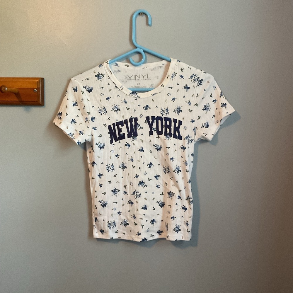 New York Floral White Tee